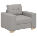 SOFA FOTEL SZARY CHMUROWY 59CM OBITY TKANINĄ