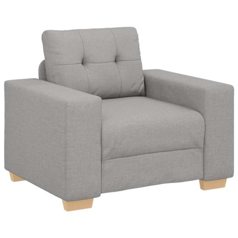 SOFA FOTEL SZARY CHMUROWY 59CM OBITY TKANINĄ