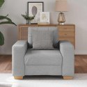 SOFA FOTEL SZARY CHMUROWY 59CM OBITY TKANINĄ