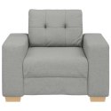 SOFA FOTEL SZARY CHMUROWY 59CM OBITY TKANINĄ