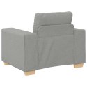 SOFA FOTEL SZARY CHMUROWY 59CM OBITY TKANINĄ