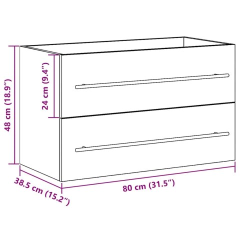 SZAFKA POD UMYWALKĘ DĄB ARTISAN 80X38,5X48CM