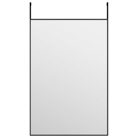 LUSTRO NA DRZWI CZARNE 40X60CM SZKŁO I ALUMINIUM