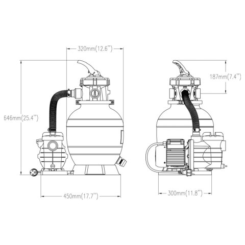 PIASKOWY FILTR BASENOWY Z FILTREM 400 W