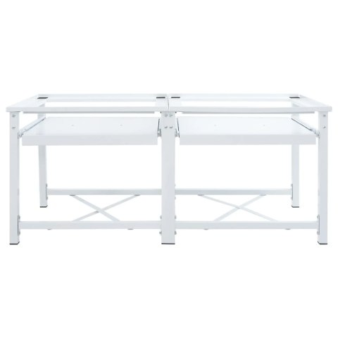 PODWÓJNY PODEST POD PRALKĘ Z PÓŁKAMI BIAŁY