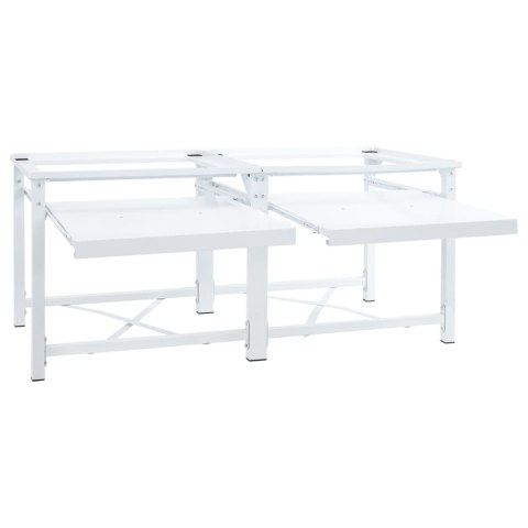 PODWÓJNY PODEST POD PRALKĘ Z PÓŁKAMI BIAŁY