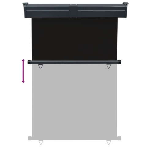 MARKIZA BOCZNA NA BALKON 125X 250CM CZARNA