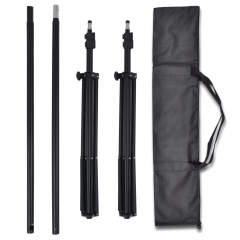 ZESTAW FOTOGRAFICZNY Z 3 TŁAMI Z BAWEŁNY I STELAŻEM 3X6M