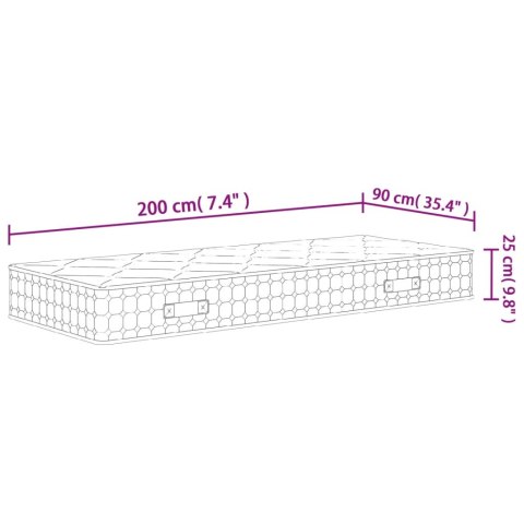 MATERAC KIESZENIOWY ŚREDNIA TWARDOŚĆ 90X200CM