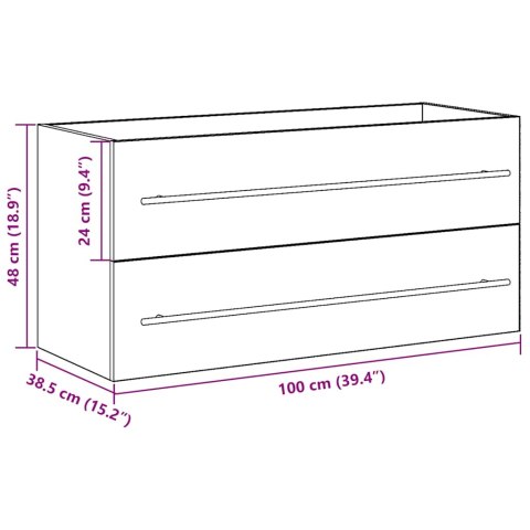 SZAFKA POD UMYWALKĘ CZARNY DĄB 100X38,5X48CM