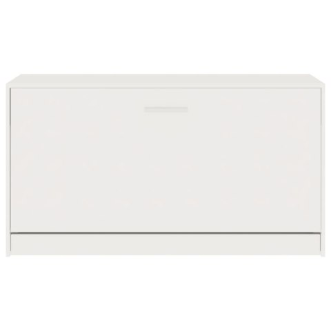 ŁAWKA Z MIEJSCEM NA BUTY POŁYSK BIAŁA 80X24X45CM