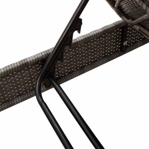 LEŻAK Z PODUSZKAMI SZARY 55X200X25,5CM POLIRATTAN