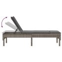 LEŻAK Z PODUSZKĄ SZARY 55X200X44CM POLIRATTAN