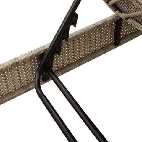 LEŻAK Z PODUSZKAMI JASNOSZARY 55X200X25,5CM POLIRATTAN