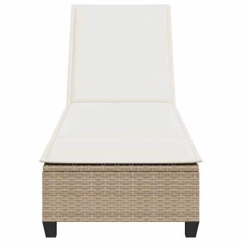 LEŻAK Z PODUSZKAMI BEŻOWY 55X200X25,5CM POLIRATTAN