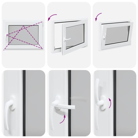 OKNO PIWNICZNE RISOR 80X70CM UCHYLNO-ROZWIERNE DIN PRAWE BIAŁE