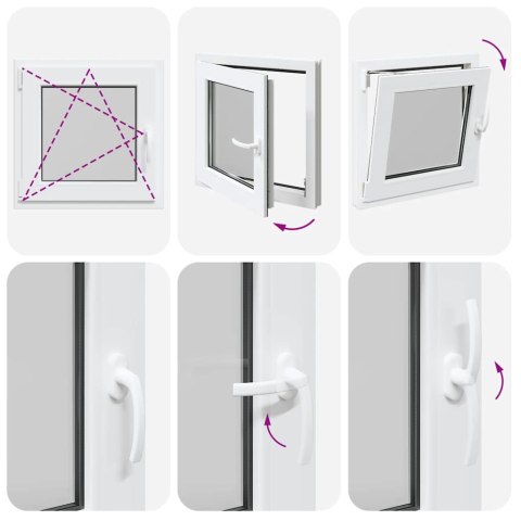 OKNO PIWNICZNE RISOR 50X50CM UCHYLNO-ROZWIERNE DIN LEWE BIAŁE