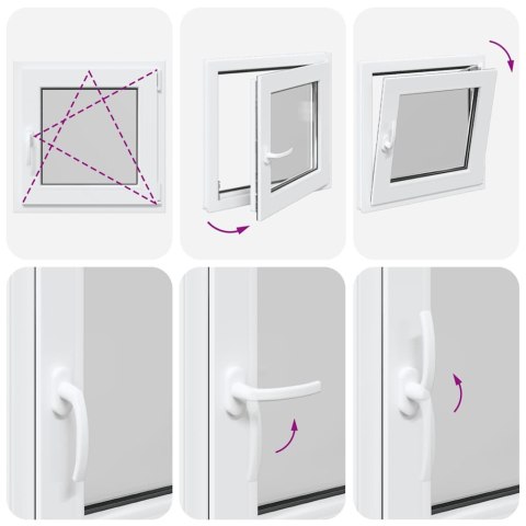 OKNO PIWNICZNE RISOR 50X50CM UCHYLNO-ROZWIERNE DIN PRAWE BIAŁE