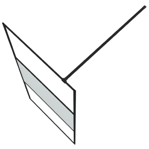 ŚCIANKA PRYSZNICOWA CZARNA 90X195CM PÓŁMROŻONE SZKŁO ESG