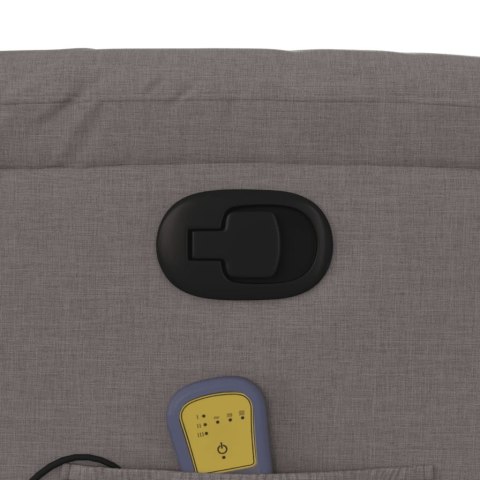 PODNOSZONY FOTEL MASUJĄCY ROZKŁADANY KOLOR TAUPE TKANINA