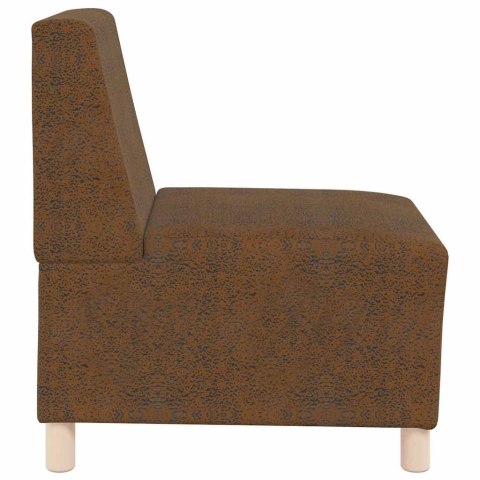 SOFA FOTEL BRĄZOWY 55CM SKÓRA SYNTETYCZNA ZAMSZOWA