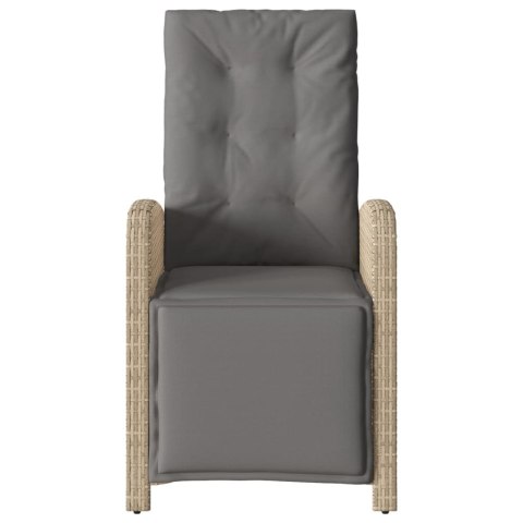 ROZKŁADANE FOTELE OGRODOWE Z PODNÓŻKIEM 2 SZT. MIESZANY BEŻ