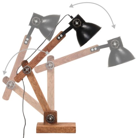 INDUSTRIALNA LAMPA STOŁOWA CZARNA OKRĄGŁA 58X18X90CM E27