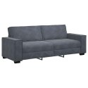 SOFA 3-OSOBOWA CIEMNOSZARA 180CM OBITA AKSAMITEM