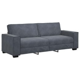 SOFA 3-OSOBOWA CIEMNOSZARA 180CM OBITA AKSAMITEM