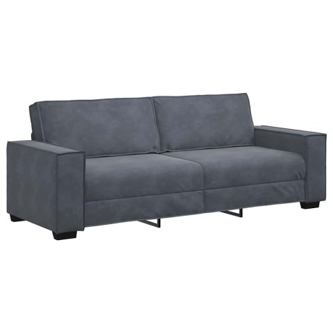 SOFA 3-OSOBOWA CIEMNOSZARA 180CM OBITA AKSAMITEM