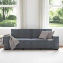 SOFA 3-OSOBOWA CIEMNOSZARA 180CM OBITA AKSAMITEM