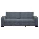SOFA 3-OSOBOWA CIEMNOSZARA 180CM OBITA AKSAMITEM