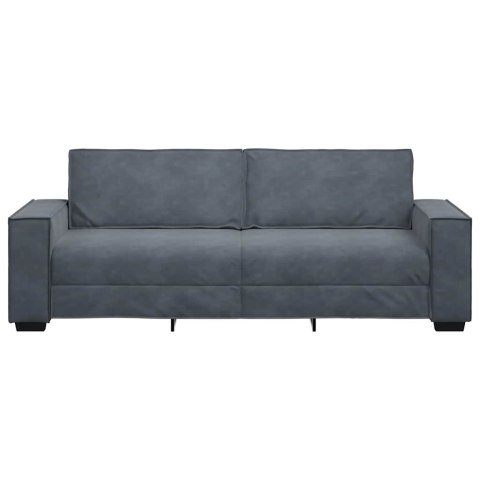 SOFA 3-OSOBOWA CIEMNOSZARA 180CM OBITA AKSAMITEM