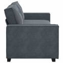 SOFA 3-OSOBOWA CIEMNOSZARA 180CM OBITA AKSAMITEM