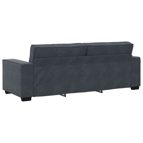 SOFA 3-OSOBOWA CIEMNOSZARA 180CM OBITA AKSAMITEM