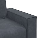 SOFA 3-OSOBOWA CIEMNOSZARA 180CM OBITA AKSAMITEM