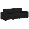 SOFA 3-OSOBOWA CZARNA 180CM TAPICEROWANA TKANINĄ