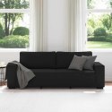 SOFA 3-OSOBOWA CZARNA 180CM TAPICEROWANA TKANINĄ
