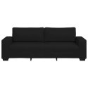 SOFA 3-OSOBOWA CZARNA 180CM TAPICEROWANA TKANINĄ