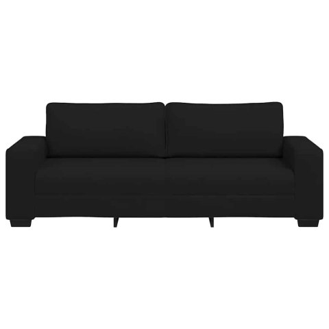 SOFA 3-OSOBOWA CZARNA 180CM TAPICEROWANA TKANINĄ