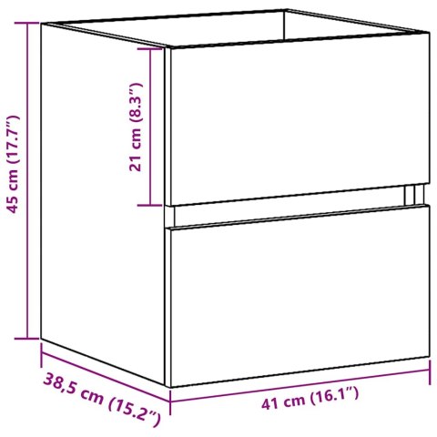 SZAFKA POD UMYWALKĘ STARE DREWNO 41X38,5X45CM