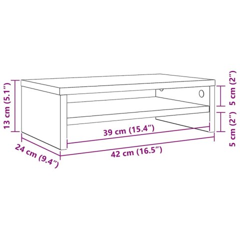 PODSTAWKA POD MONITOR CZARNY DĄB 42X24X13CM