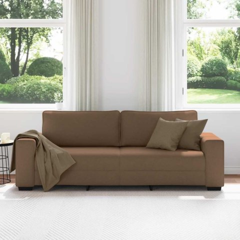 SOFA 3-OSOBOWA BRĄZOWA 180CM TKANINĄ