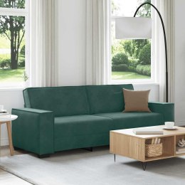SOFA 3-OSOBOWA CIEMNOZIELONY 180CM OBITA AKSAMITEM