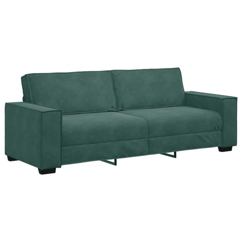 SOFA 3-OSOBOWA CIEMNOZIELONY 180CM OBITA AKSAMITEM