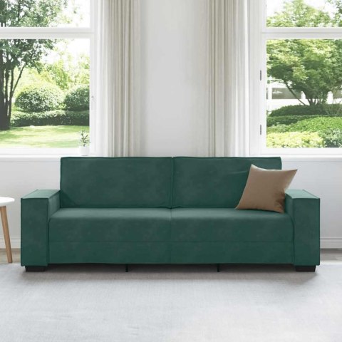 SOFA 3-OSOBOWA CIEMNOZIELONY 180CM OBITA AKSAMITEM