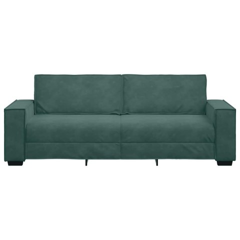 SOFA 3-OSOBOWA CIEMNOZIELONY 180CM OBITA AKSAMITEM