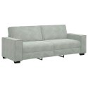 SOFA 3-OSOBOWA JASNOSZARA 180CM TAPICEROWANA AKSAMITEM