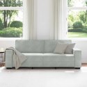 SOFA 3-OSOBOWA JASNOSZARA 180CM TAPICEROWANA AKSAMITEM