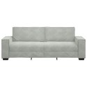 SOFA 3-OSOBOWA JASNOSZARA 180CM TAPICEROWANA AKSAMITEM